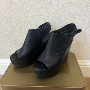 All Saints Black Wedges Size 8